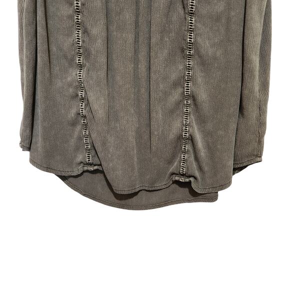 Knox Rose Gray Sleeveless Embroidered Rose Floral V-Neck Tank Top Size Medium - Picture 4 of 9